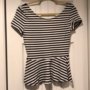 Black and White Striped Top Size S
